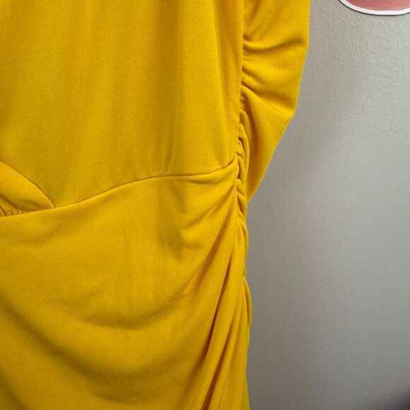 LXVX Yellow Draped Ruching Dress - Size - 1X - Picture 3 of 4